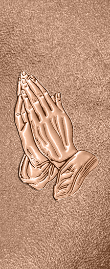 618DLJ-516-BZ-SH-BZ Bronze Praying Hands Shimmer Bronze